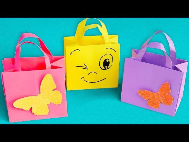 How to make a paper box without glue. Paper bag. Gift box gift bag