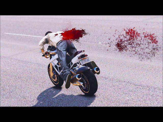 GTA 5 Slow Motion Motorcycle Crashes Episode 02 (Euphoria Physics Showcase)