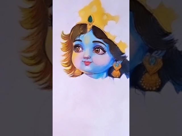 Krishna Kanha Drawing - Face & Hair Completed! Full Art Coming Soon  #Drawing #KanhaArt #ArtShorts