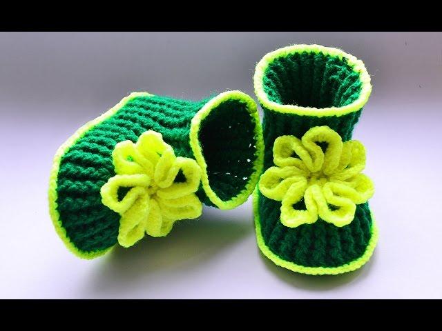 Пинетки крючком. Мастер класс. Baby booties, crochet DIY