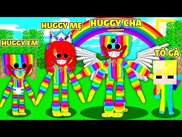 TÔ GÀ EM BÉ ĐƯỢC GIA ĐÌNH HUGGY WUGGY CẦU VỒNG NHẬN NUÔI TRONG MINECRAFT*HUGGY WUGGY RAINBOW