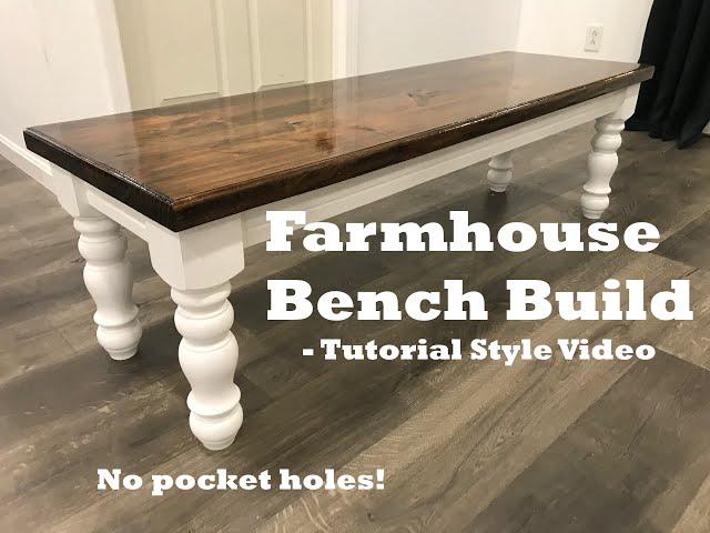 Farmhouse Bench Build with Mortise & Tenon Joinery (Tutorial Video with Free Dimensions Included)