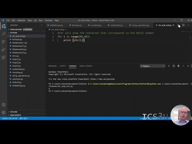 ICS3U Converting between ASCII and characters