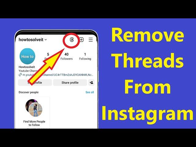 How to remove Threads from Instagram profile delete threads button icon!! -Howtosolveit