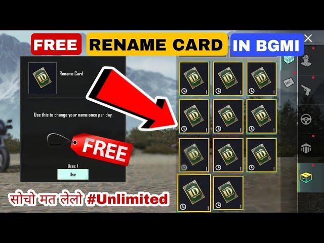 Free RENAME CARD Trick How to get free Rename card in BGMi | New Trick 2024 #bgmi #pubg #crazy