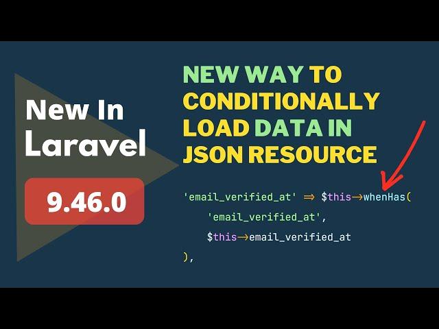 New Way To Load Data In Json Resource - 3 New Things Added - New in Laravel 9.46.0