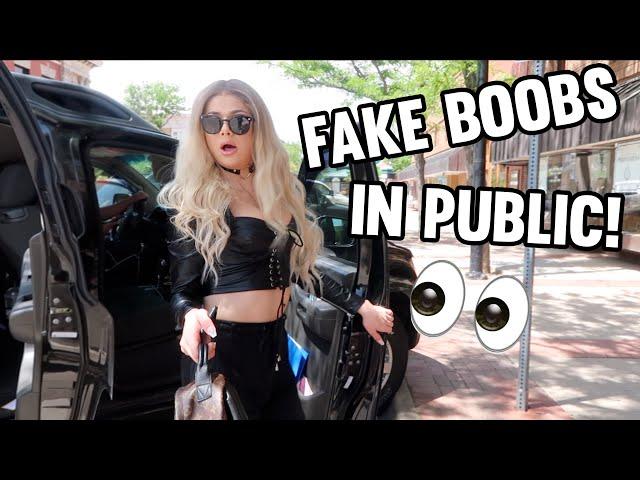 WEARING MY FAKE B**BS OUT IN PUBLIC!