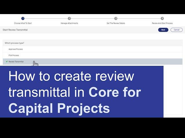 How to create review transmittal | OpenText Core for Capital Projects