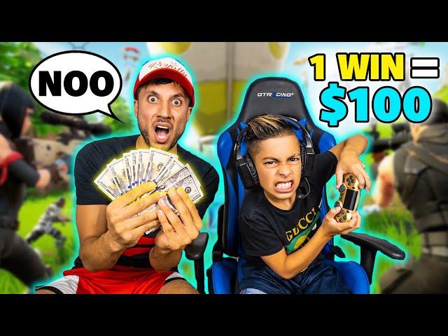 Every VICTORY i Get, I WIN $100! (MY DAD FREAKS OUT) | Royalty Gaming