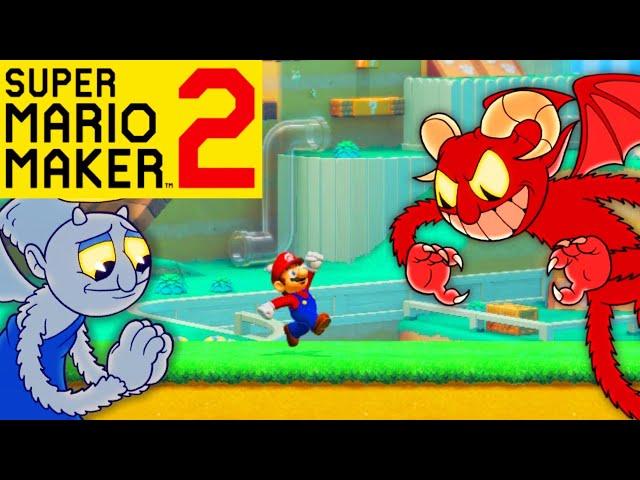 Mario Maker 2 - How to make The Angel and Demon Boss Fight (Cuphead Secret Boss) (Cuphead DLC)