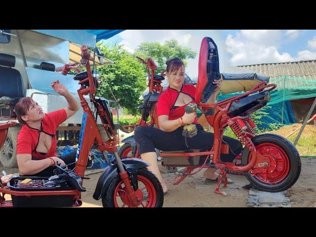 Genius girl builds and restores an abandoned electric bicycle.