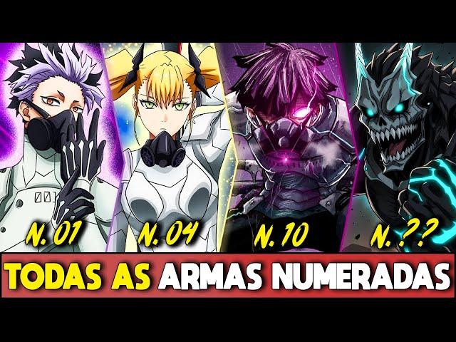 TODAS AS ARMAS NUMERADAS EM KAIJU No. 8 (armas que tornam HUMANOS tão fortes quanto KAIJUS)