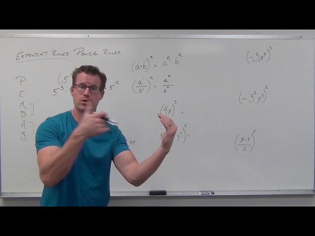 Exponent Rules -- Power Rules (TTP Video 62)