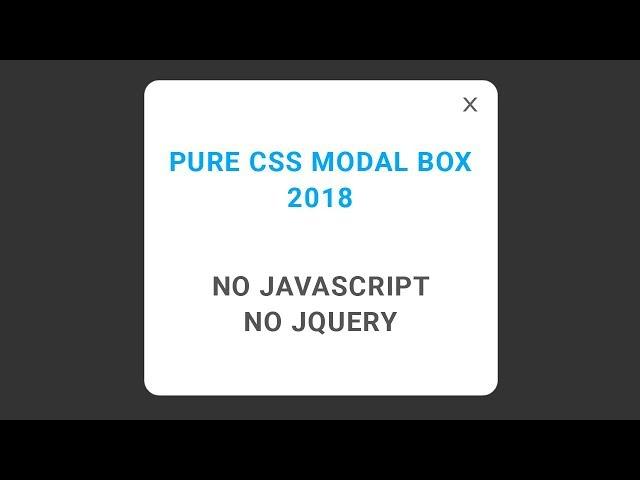 Pure CSS modal box Tutorial (No Javascript No JQuery) English