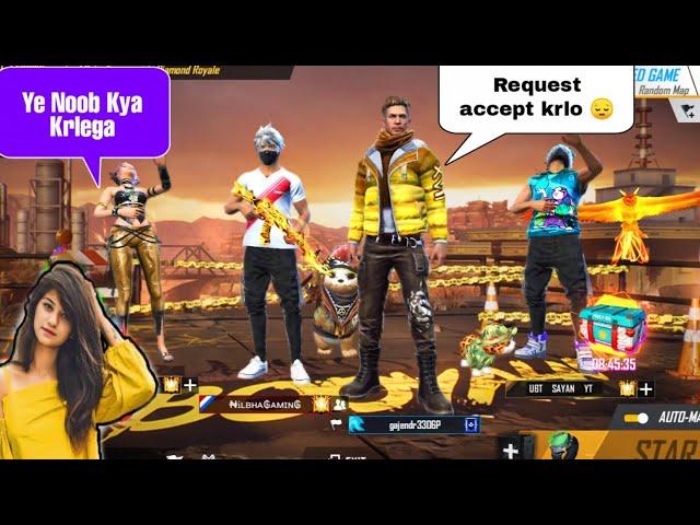 GrandMaster Girl call me Noob आजा 1 vs 4 में !! 