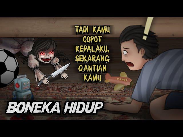 Boneka Hidup | tiap pagi ada darah di bajunya #HORORMISTERI | Kartun Hantu, Animasi Horror