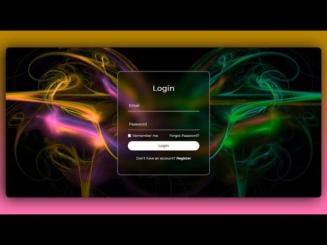 Create Stunning Animated Login Form with Dynamic Background using HTML & CSS