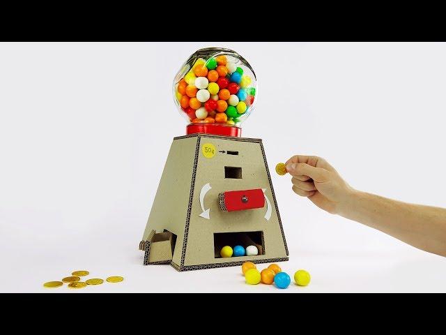 DIY Gumball Machine Money Operated from Cardboard at Home