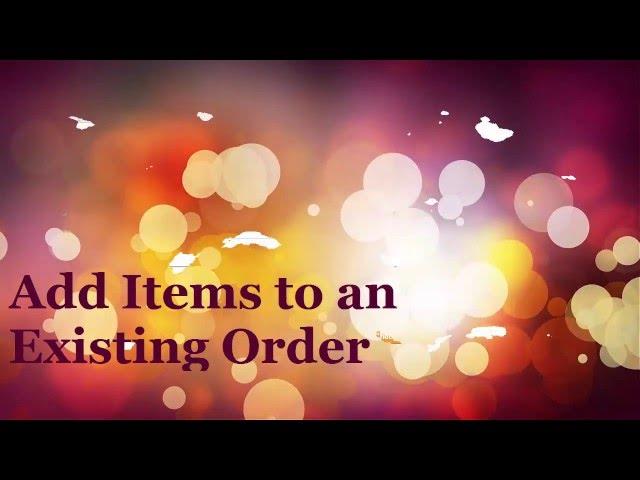 Creating an Order Item