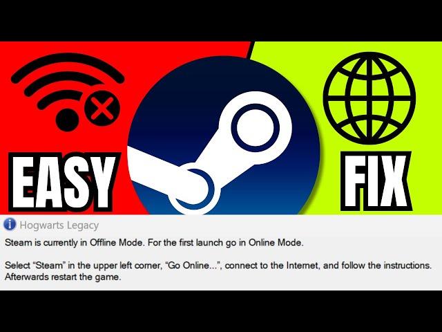 Steam Is Currently In OFFLINE MODE For The First Launch Go In ONLINE MODE (EASY FIX 2024)