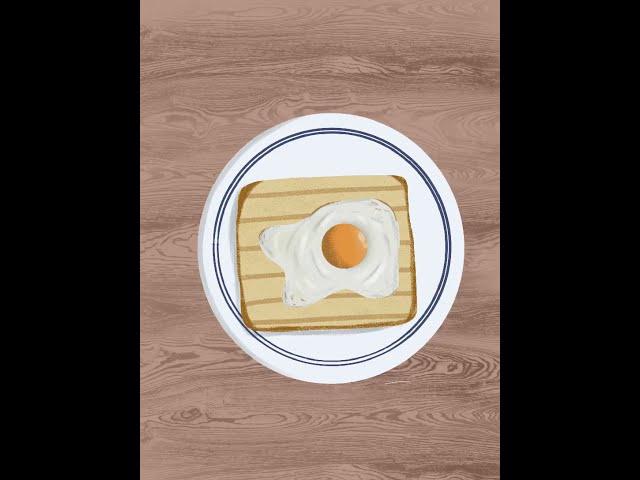 Breakfast bread and egg- digital art drawing easy in procreate | #shorts #drawing  #procreate