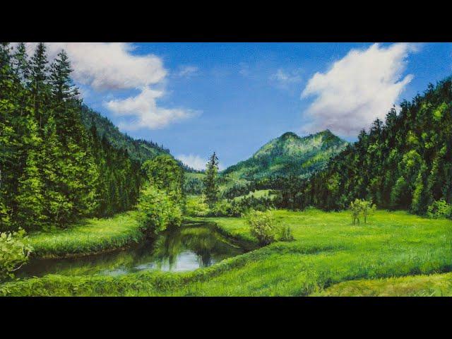 Painting a Mountain Landscape | Oil Painting Timelapse