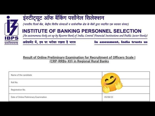 MY IBPS RRB PO PRELIMS SCORECARD 2023 