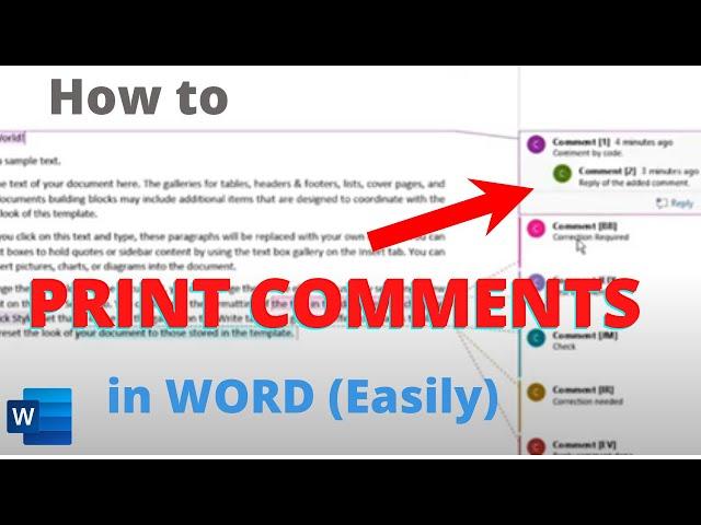 [TUTORIAL] How to PRINT COMMENTS in a WORD Document (Easily)