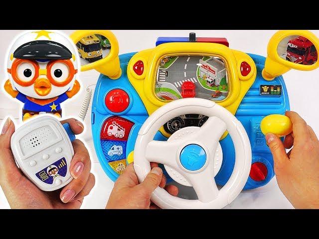 Go! Pororo! Drive a Police car and arrest the villain! | PinkyPopTOY