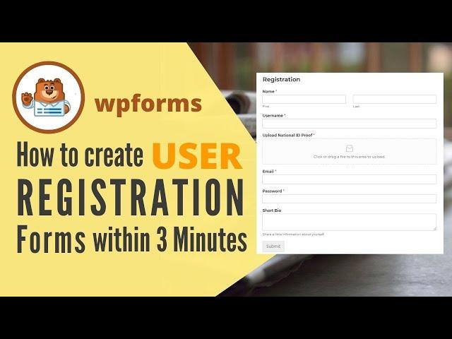 How to create User Registration form through #WPForms  withiin 3 minutes !