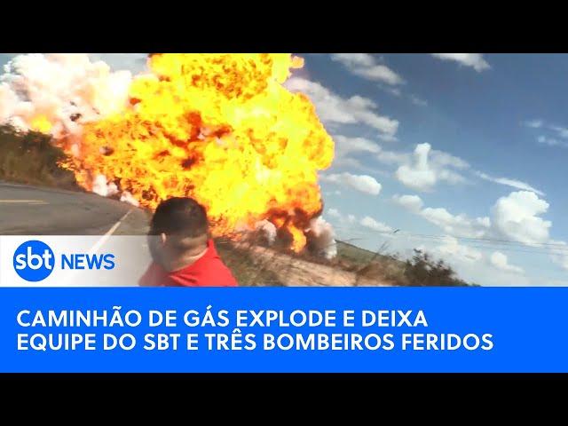 Caminhão de gás explode no Pará e equipe do SBT e Bombeiros ficam feridos