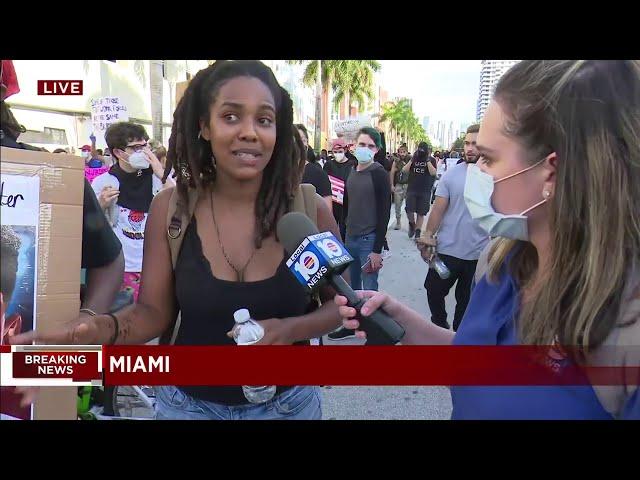 Justice for George Floyd protester in Miami: "We are more afraid of the police than the coronavi...