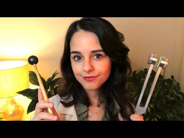 ASMR COZY Ear Exam Ear to Ear Tuning Fork Medical Roleplay