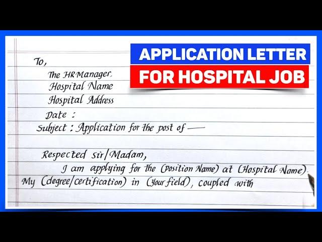 Application Letter For Hospital Job