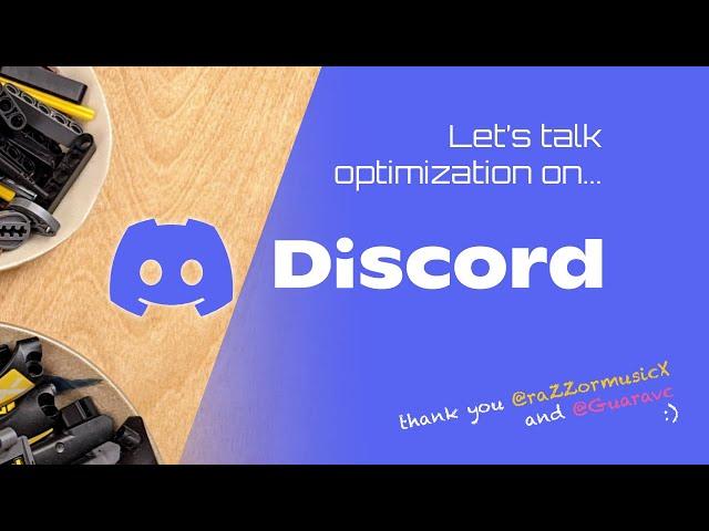 Let's talk building optimization apps on Discord!