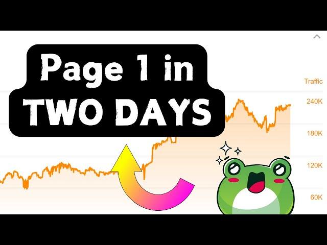 The FASTEST Way to Rank on Google (Rank on Page 1 in TWO DAYS, High Competition, No Backlinks!)