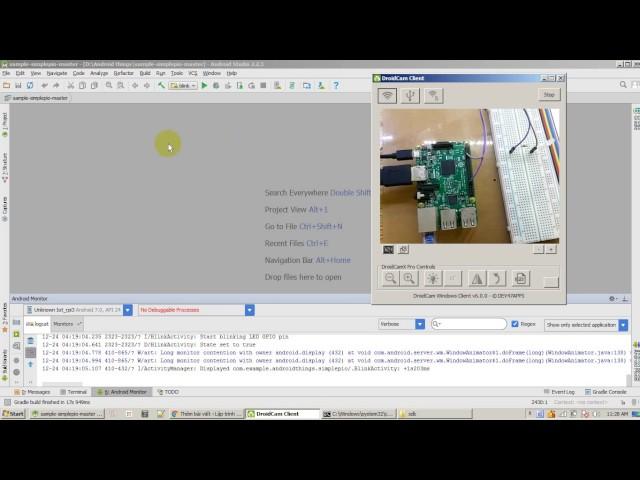 Raspberry Pi3 Android things run blink led with simpleio example