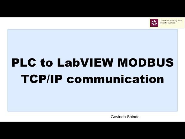 PLC to LabVIEW Modbus Communication