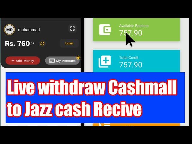 Live witdraw cashmall to jazzcas,Cashmall Say jazz cash me paise nikalien live profe.