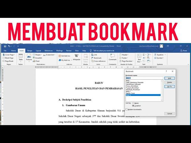 Cara Membuat Bookmark di Microsoft Word