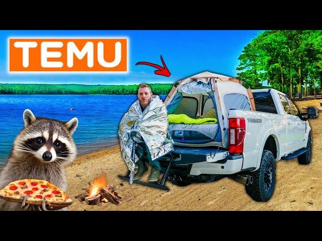 Overnight Truck Camping & Fishing w/ TEMU Survival Gear!!