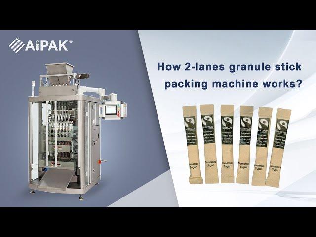 How 2-lanes granule stick packing machine works?