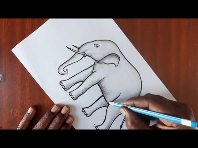 How to draw an Elephant || Elephant drawing easy || Jakkani Drawing Academy