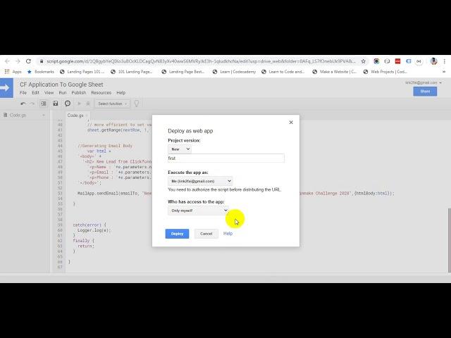 Clickfunnels Form Data To Google Sheet with custom coding