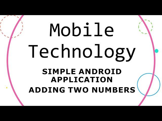 Simple Android Application: Adding Two Numbers