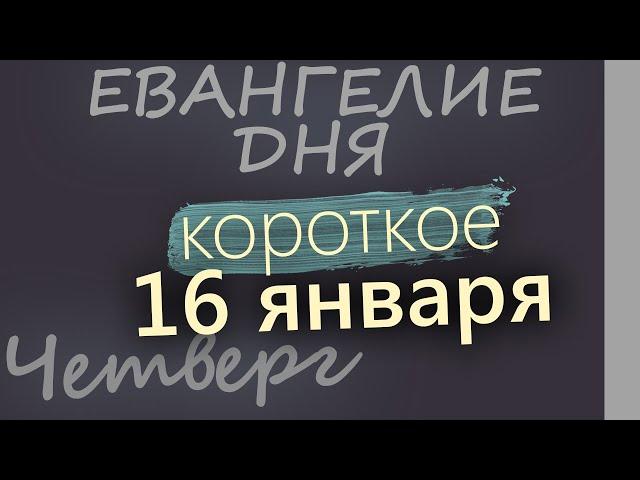 16 января. Четверг. Евангелие дня 2025 короткое!