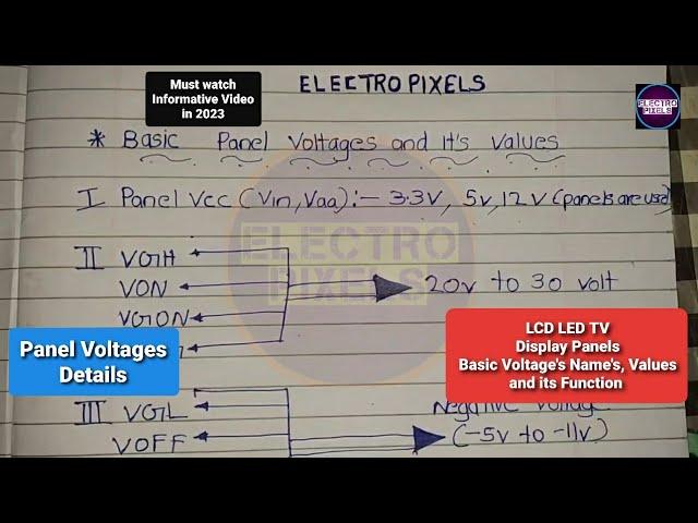 All led Panel  Voltages Name and Values, Explained in Detailed||Tutorial for lcd, led Tv Repairing