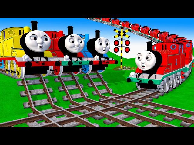 【踏切アニメ】あぶない電車 TRAIN THOMAS  Fumikiri 3D Railroad Crossing Animation #train