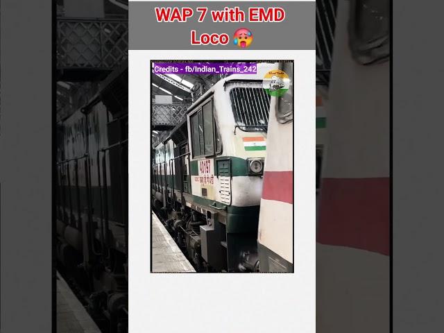 WAP7 with EMD Locomotive  #shorts #indianrailways #railway #trains #lhb #wdp #wap7 #power #icf