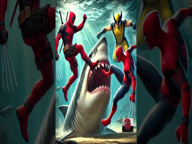 Spider-Man, Deadpool and Wolverin join forces in the ocean! #SpiderMan #Deadpool #Wolverine